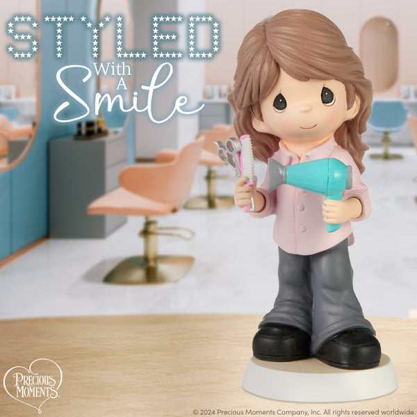 Precious Moments - Styled with A Smiler Hair Dresser Stylist Figurine 232409