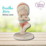 "Sale" Precious Moments - Breath More Worry Less Yoga Meditation Porcelain Figurine 212008