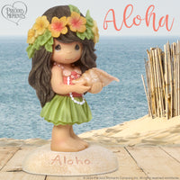 Precious Moments - Aloha Hawaiian Girl Hula Lei Seashell Figurine 173445