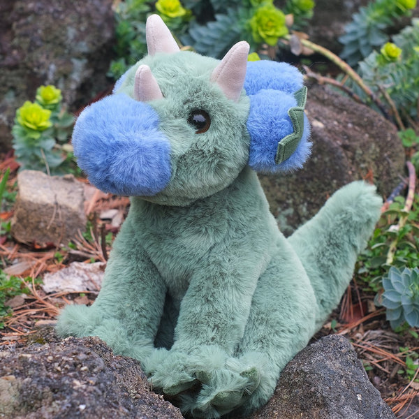 "Sale" Douglas Cuddle Toys - Triceratops Dinosaur Blue Green Stuffed Soft Dino Plush 4607