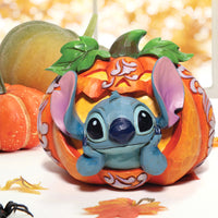 Jim Shore x Disney Traditions - Stitch in Jack O Lantern Pumpkin Figurine 6007080