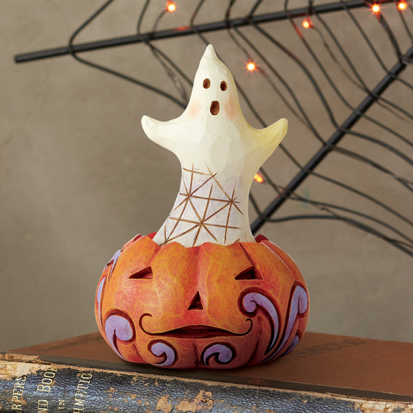 Jim Shore Heartwood Creek - Ghost in Pumpkin Halloween Figurine 6010676