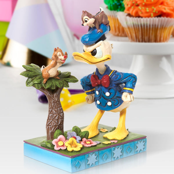 Jim Shore x Disney Traditions - Chip and Dale Horseplay with Grumpy Donald Duck Figurine 6010884
