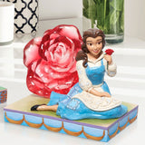 Jim Shore Disney Traditions - Beauty And The Beast Belle Enchanted Red Rose Figurine 6011924