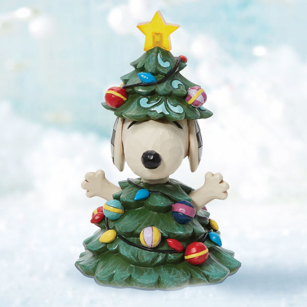 Jim Shore x Peanuts - Snoopy As Christmas Tree Lights Up LED Figurine 6013042