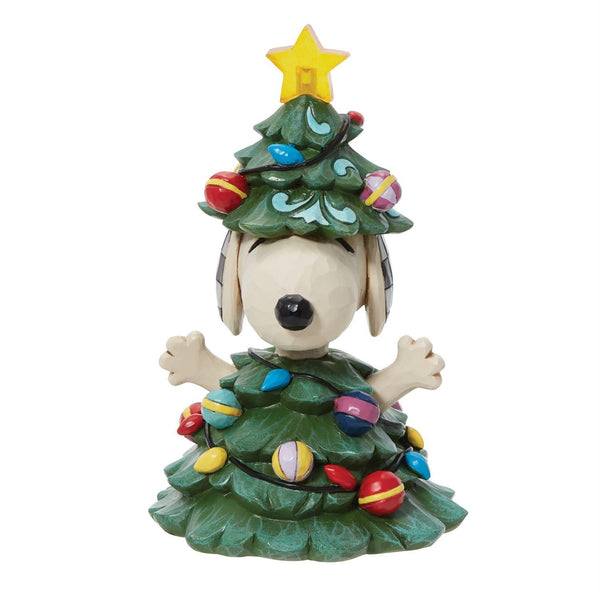 Jim Shore x Peanuts - Snoopy As Christmas Tree Lights Up LED Figurine 6013042