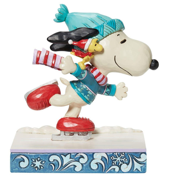 Jim Shore x Peanuts - Snoopy & Woodstock Ice Skating Figurine 6013050