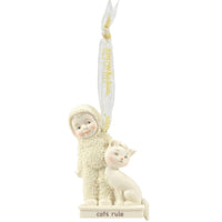 Snowbabies - Cats Rule Porcelain Ornament with Clip 6014166