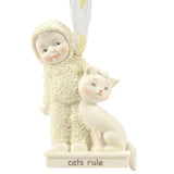 Snowbabies - Cats Rule Porcelain Ornament with Clip 6014166