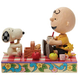 Jim Shore x Peanuts - Snoopy Woodstock Charlie Brown Picnic Figurine 6014346