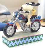 Jim Shore x Peanuts - Snoopy & Woodstock Riding Motorcycle Figurine 6014347