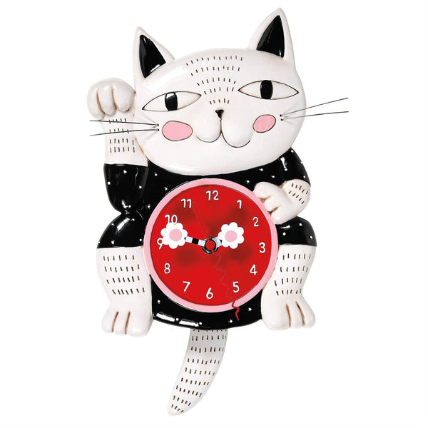 Allen Designs - Lucky Cat Swing Pendulum Wall Clock 6014456
