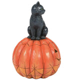 Jim Shore Heartwood Creek - Purr-fect Pumpkin Black Cat on Pumpkin LED Halloween Figurine 6014479