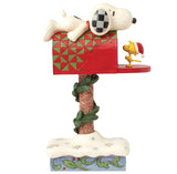 Jim Shore x Peanuts - Snoopy & Woodstock on Mailbox Figurine 6015028