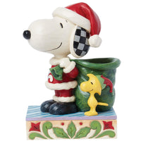 Jim Shore x Peanuts - Snoopy Santa & Woodstock Elf Figurine 6015030