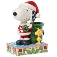 Jim Shore x Peanuts - Snoopy Santa & Woodstock Elf Figurine 6015030