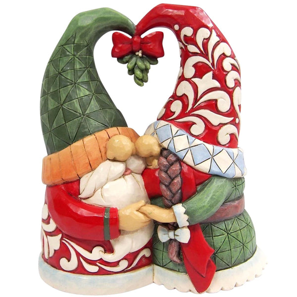 Jim Shore Heartwood Creek - Gnomes Mistletoe Couple Merry Kiss-mas Figurine 6015471