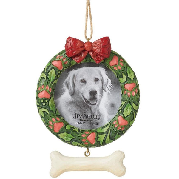 Jim Shore Heartwood Creek - Dog Wreath Frame Ornament 6015516