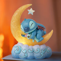 Jim Shore x Disney Traditions - Stitch & Scrump Sleep on Moon LED Figurine 6016334