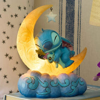 Jim Shore x Disney Traditions - Stitch & Scrump Sleep on Moon LED Figurine 6016334