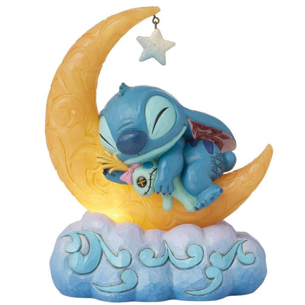 Jim Shore x Disney Traditions - Stitch & Scrump Sleep on Moon LED Figurine 6016334