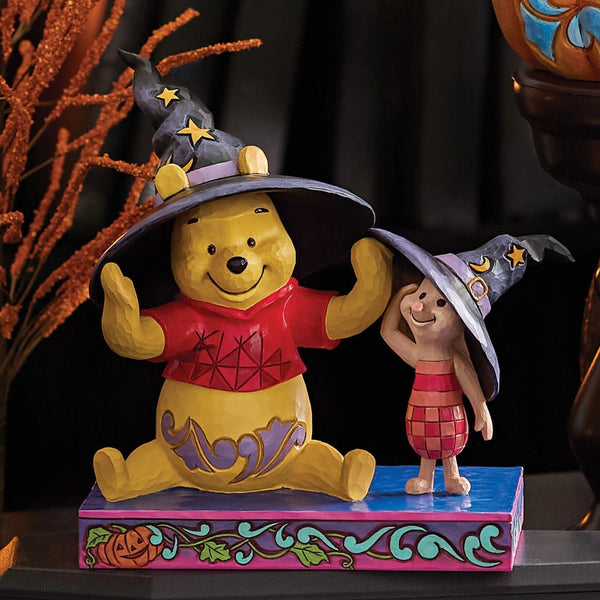 Jim Shore x Disney Traditions - Winnie The Boo Pooh & Piglet in Witch Hats Figurine 6016595
