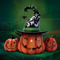 Jim Shore Heartwood Creek - Altogether Spooky Jack-O-Lanterns LED Halloween Figurine 6016642