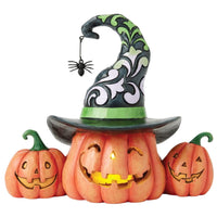 Jim Shore Heartwood Creek - Altogether Spooky Jack-O-Lanterns LED Halloween Figurine 6016642