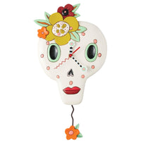 Allen Designs - Bonita Bones Sugar Skull Swing Pendulum Wall Clock 6016857