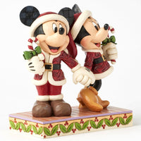 Jim Shore Disney Traditions - Candy Cane Christmas Mickey Minnie Figurine 6016882