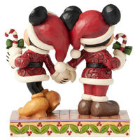 Jim Shore Disney Traditions - Candy Cane Christmas Mickey Minnie Figurine 6016882