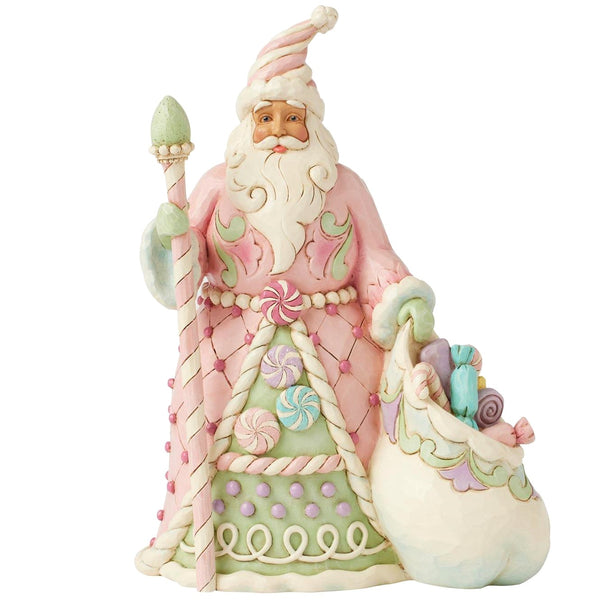 Jim Shore Heartwood Creek - Sweet Treat Pink Santa Figurine 6017018