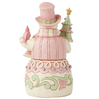 Jim Shore Heartwood Creek - Pastel Winter Wonder Pink Snowman Figurine 6017019