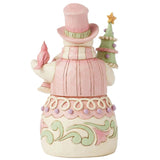Jim Shore Heartwood Creek - Pastel Winter Wonder Pink Snowman Figurine 6017019