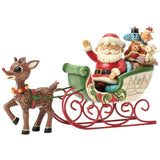 Jim Shore Heartwood Creek - Rudolph Pulling Santa in Sleigh 6017194