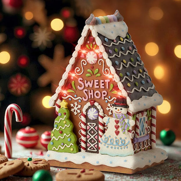 Jim Shore Heartwood Creek - Life is What You Bake It Christmas Gingerbread LED Figurine 6017273