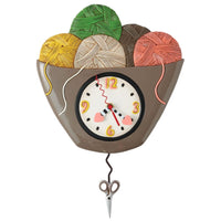 Allen Designs - Loose Ends Yarn Balls Craft Room Swing Pendulum Wall Clock 6017294