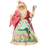 Jim Shore Heartwood Creek - It's a Magical Pinkmas Santa with Pink Flamingo Figurine 6017770