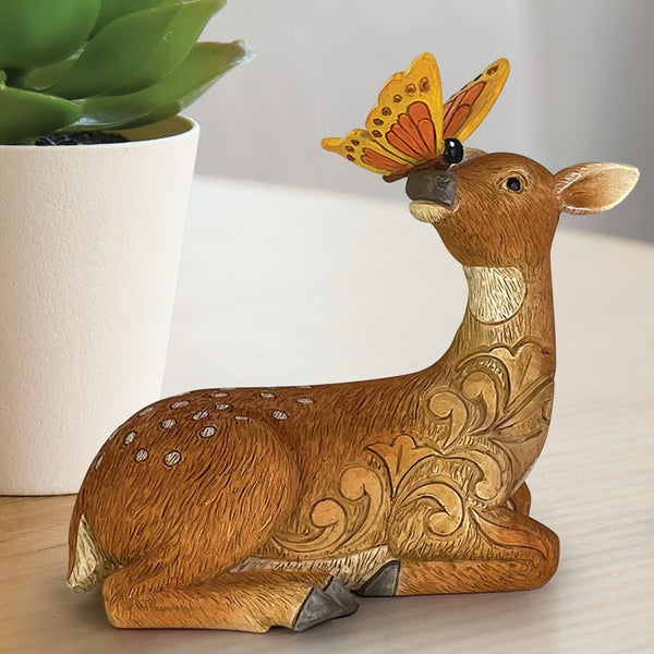 Jim Shore Heartwood Creek - Deer with Butterfly Figurine 6017783