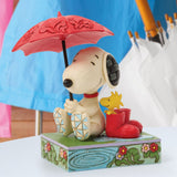 Jim Shore x Peanuts - Snoopy & Woodstock Just A Rainy Day Figurine 6017872
