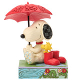 Jim Shore x Peanuts - Snoopy & Woodstock Just A Rainy Day Figurine 6017872