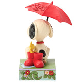 Jim Shore x Peanuts - Snoopy & Woodstock Just A Rainy Day Figurine 6017872