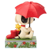 Jim Shore x Peanuts - Snoopy & Woodstock Just A Rainy Day Figurine 6017872