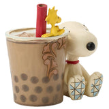Jim Shore x Peanuts - Boba Bubble Milk Tea Drink Snoopy Woodstock Figurine 6017874