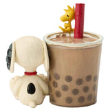 Jim Shore x Peanuts - Boba Bubble Milk Tea Drink Snoopy Woodstock Figurine 6017874