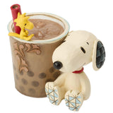 Jim Shore x Peanuts - Boba Bubble Milk Tea Drink Snoopy Woodstock Figurine 6017874