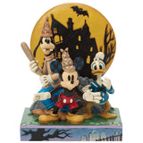 Jim Shore Disney Traditions - Look Out! Ghosts! Mickey Goofy Donald LED Moon Figurine 6017941
