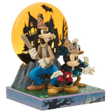 Jim Shore Disney Traditions - Look Out! Ghosts! Mickey Goofy Donald LED Moon Figurine 6017941