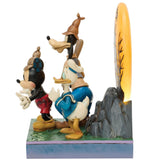 Jim Shore Disney Traditions - Look Out! Ghosts! Mickey Goofy Donald LED Moon Figurine 6017941