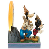 Jim Shore Disney Traditions - Look Out! Ghosts! Mickey Goofy Donald LED Moon Figurine 6017941